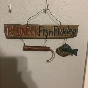 Redneck Fish Finder Wall Decor 12”x8” from top of wire to bottom of fish
